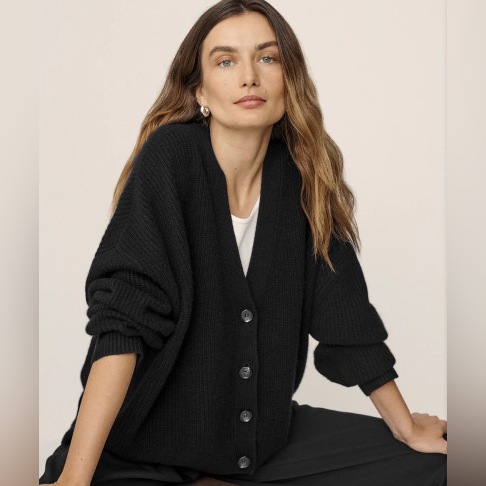 Jenni Kayne Cashmere Cocoon Cardigan in Black